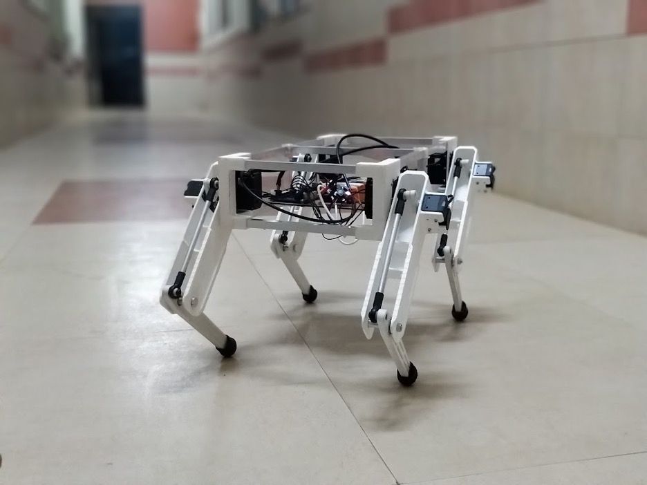 A four-legged robot used to teach automation and robotics at KLE Technological University.