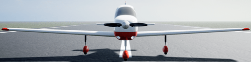 Front view of general aviation aircraft.