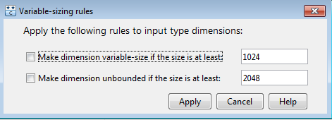 Variable-sizing rules dialog box