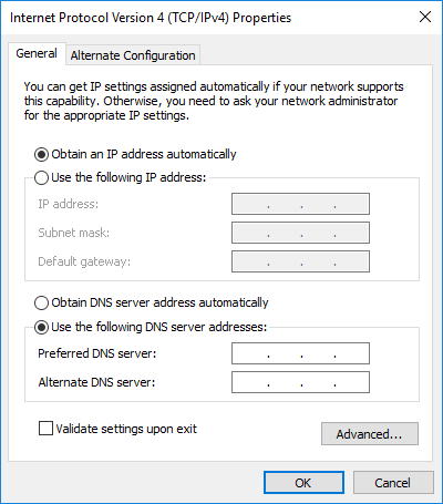 Set the IP address of the NIC and keep the subnet mask as default value.