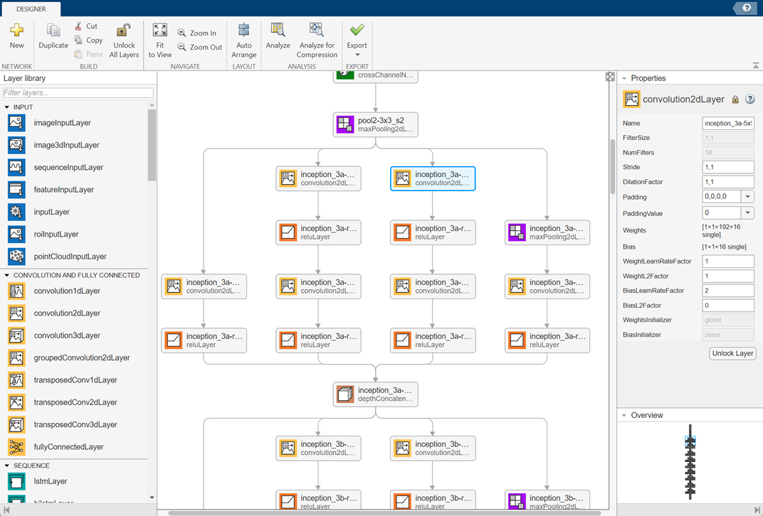 Deep Network Designer app