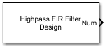 Highpass FIR Filter Design block icon