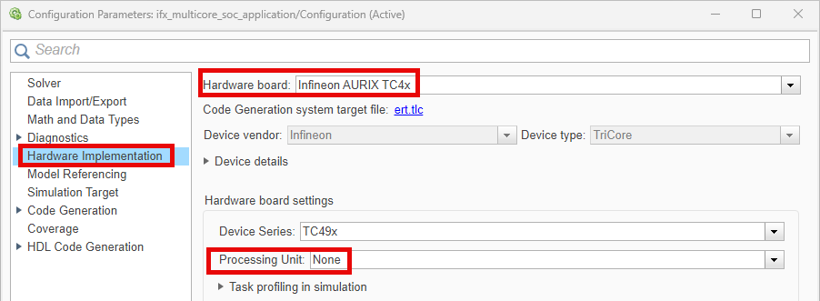 Configure top-level model parameters in the configuration parameters dialog box