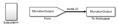 Root model that includes a From block and subsystem