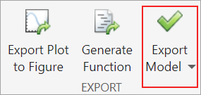 Figure shows the Export Model button.