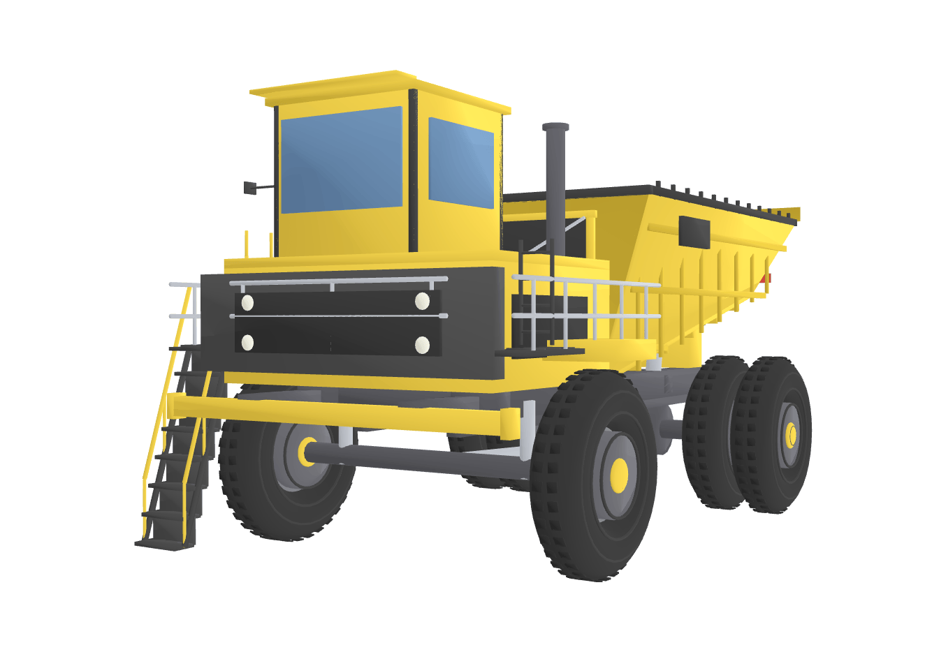 Build Mining Truck 3D Asset Using Primitive Shapes for Robotics Simulation