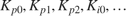 $K_{p0}, K_{p1}, K_{p2}, K_{i0}, \ldots$