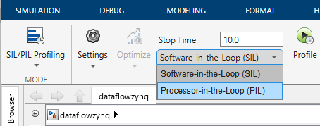 Processor-in-the-loop (PIL) selected as the cost method.