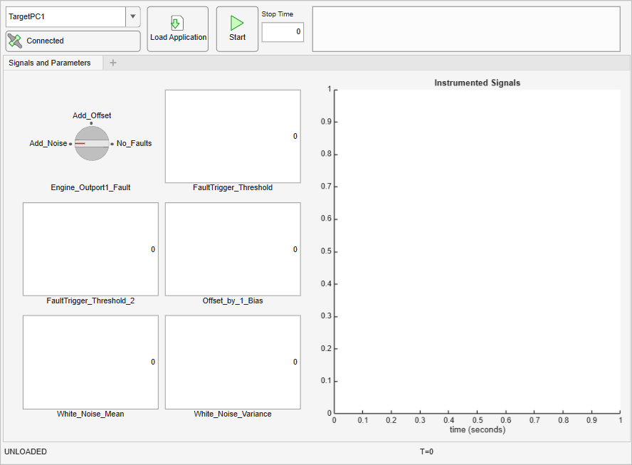 Simulate Faults on a Real-Time Target by Using a Dashboard App