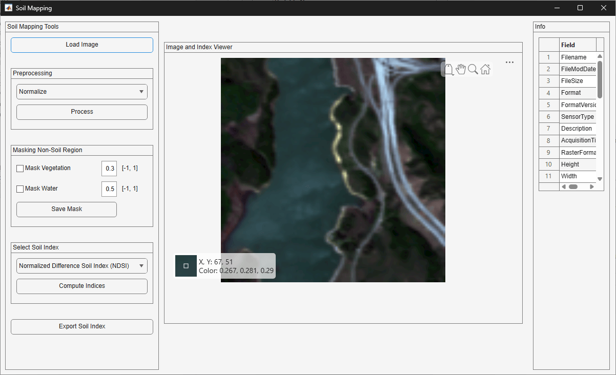 Create an App for Soil Mapping Using Hyperspectral Imagery