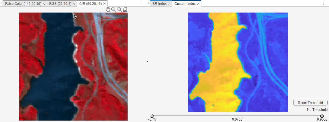 Hyperspectral Viewer Custom Spectral Index View