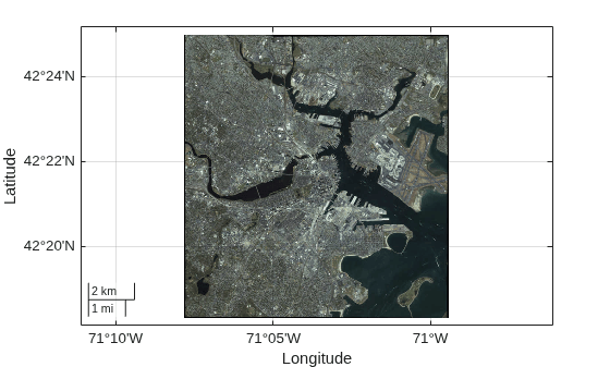 Figure contains an axes object with type geoaxes. The geoaxes object contains an object of type rasterimage.
