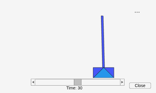 Figure Pendulum Visualization contains an axes object and other objects of type uicontrol. The hidden axes object contains 3 objects of type surface, patch.