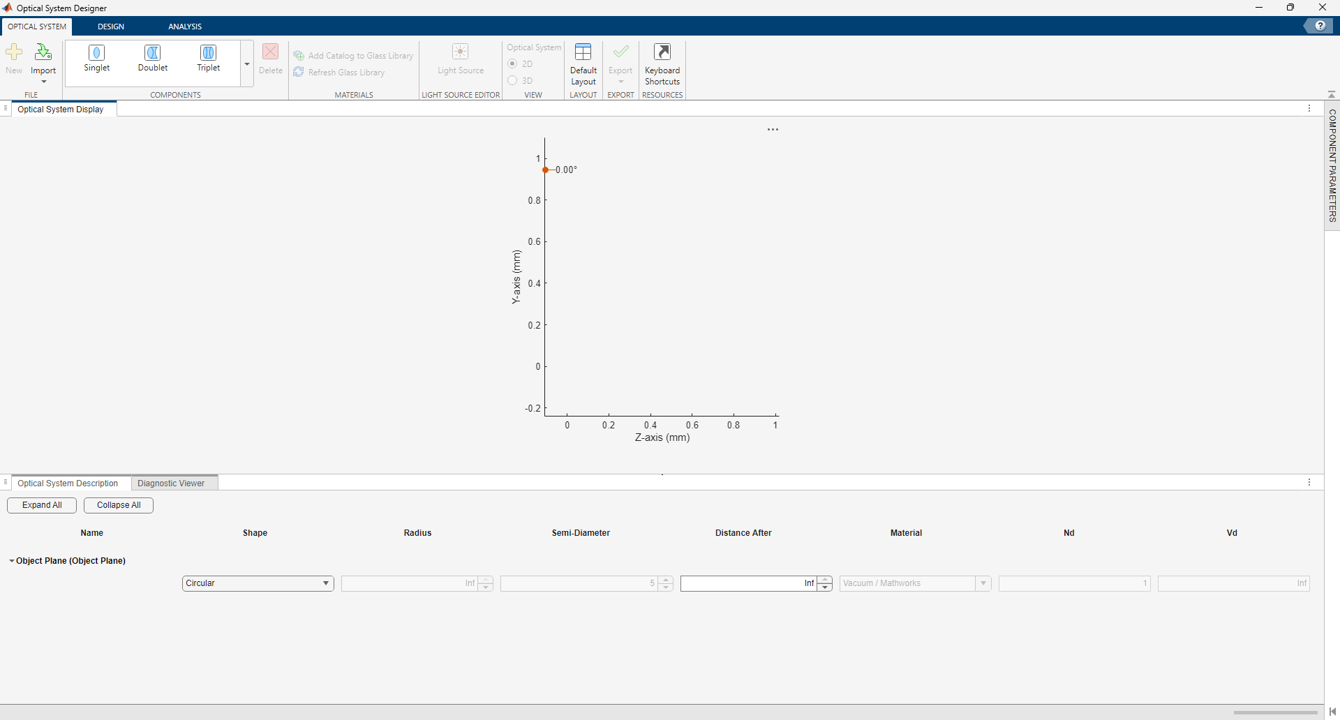 Design Optical System Using Optical System Designer - MATLAB & Simulink