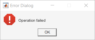 Error dialog box MATLAB throws in response to error in the parfeval computation.