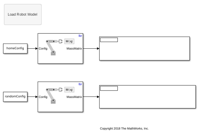 Get Mass Matrix for Manipulators in Simulink