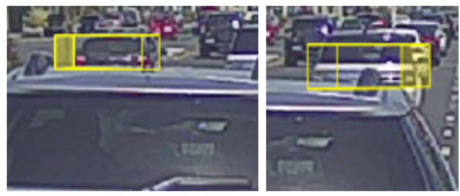 Illustration of erroneous bounding boxes for occluded vehicles