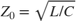 $Z_0 = \sqrt{L/C}$