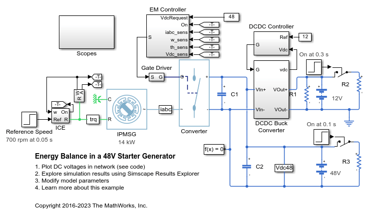 Energy Balance in a 48V Starter Generator