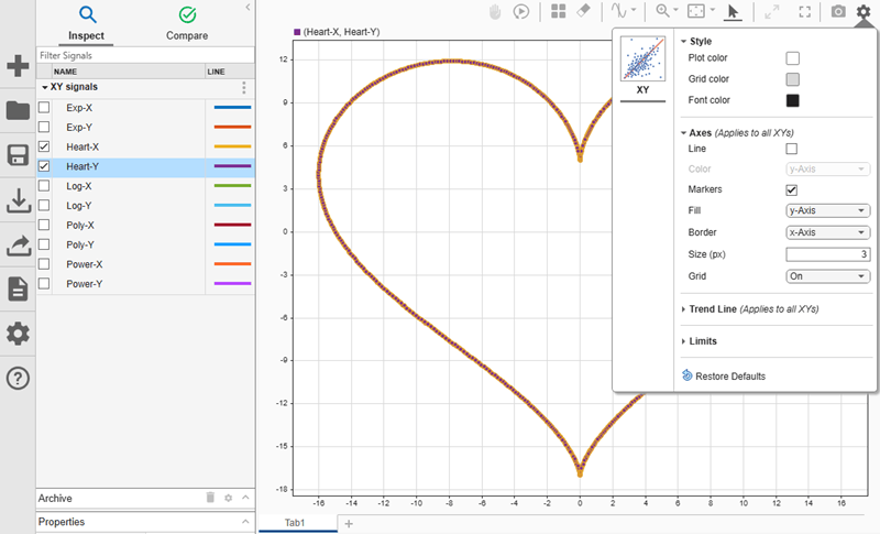 Analyze Data Using XY Plot