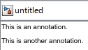 There are two annotations. The top annotation has the text "This is an annotation". The bottom annotation has the text "This is another annotation".