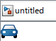 The annotation is an image of a blue car.