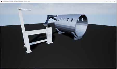 Robotic arm with 3D shape in the 3D environment.