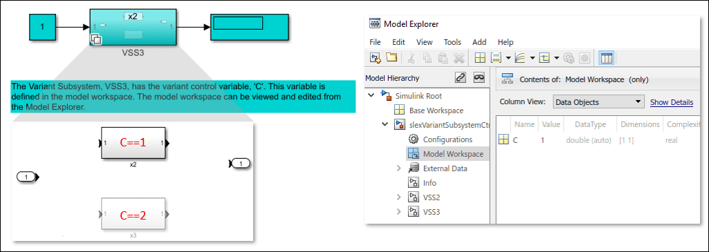 Approaches to Control Active Variant Choice of a Variant Block Using Mask or Model Workspace