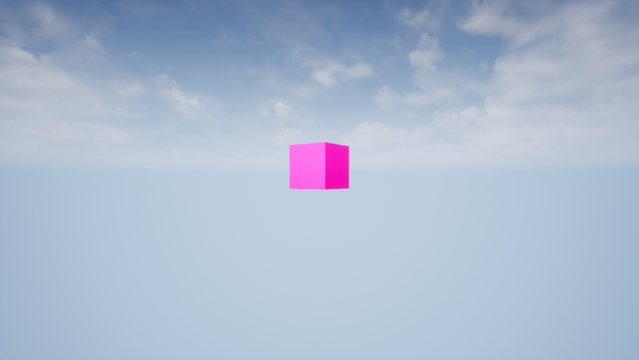 Cube actor in the 3D environment.