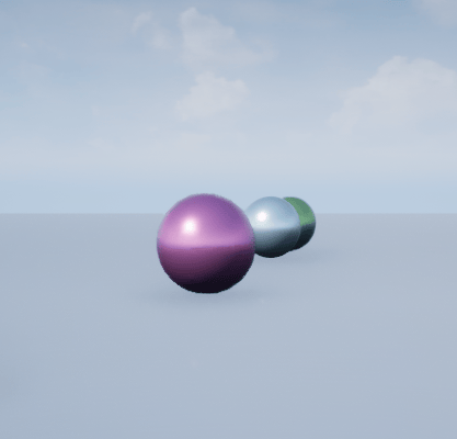 Plane actor with ball actors in the 3D environment.