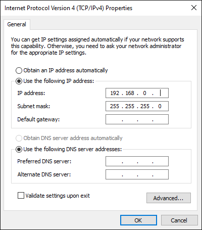 Internet Protocol Version 4 (TCP/IPv4) Properties window open on the General tab