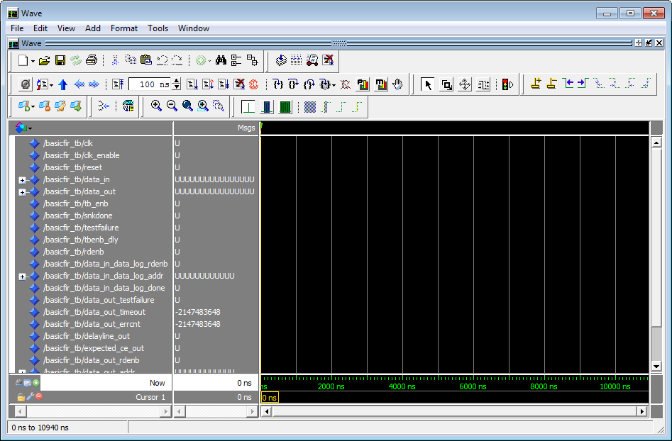 Siemens ModelSim Wave window