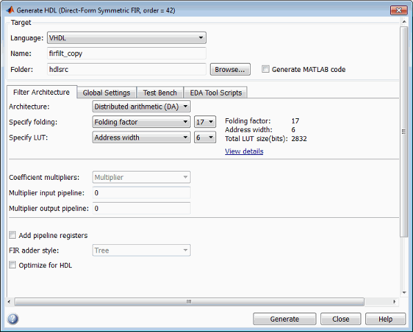 Generate HDL tool