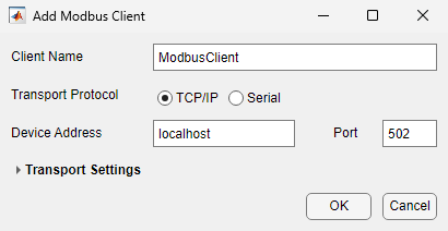 Add Modbus Client