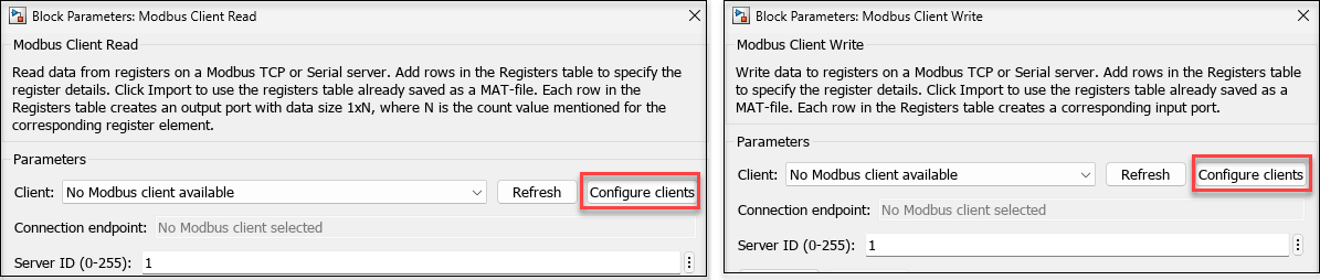 Block mask - Configure clients