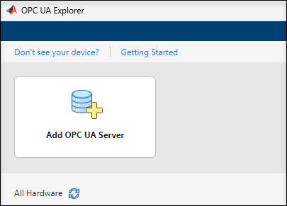 OPC UA Explorer app home page