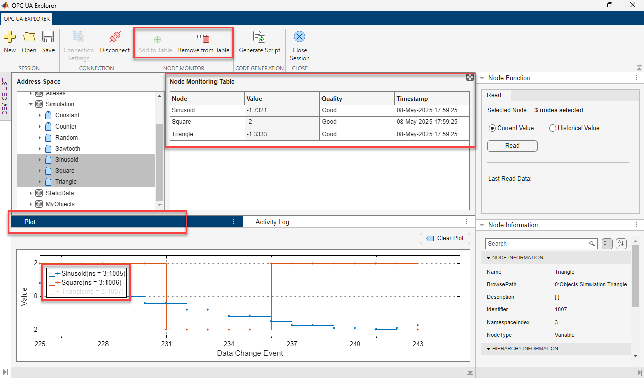 Monitor node data change