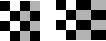Original and transformed checkerboard image. The right side of the transformed image appears stretched horizontally.