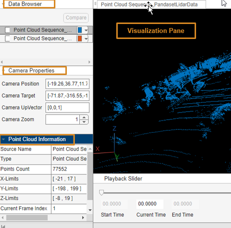 Data in Lidar Viewer app