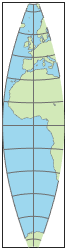 World map using transverse Mercator projection