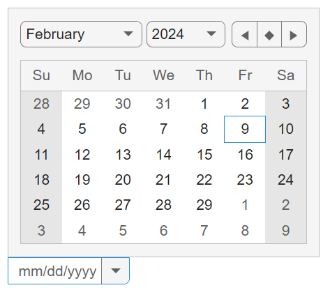 Date picker UI component