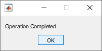 Message dialog box with the text "Operation Completed" and an OK button at the bottom