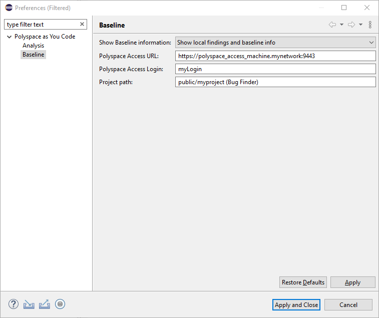 Configure Baseline