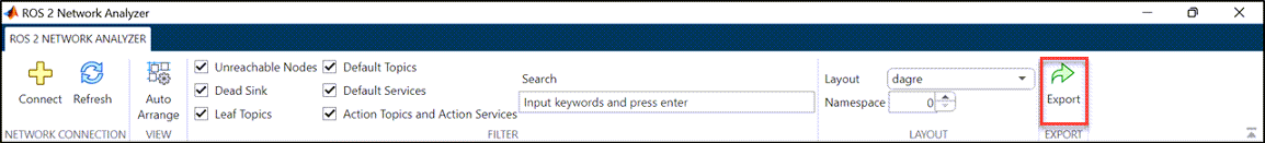 ROS 2 Network Analyzer Export icon