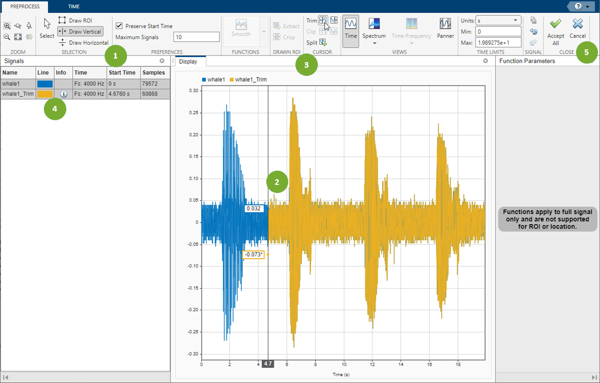 Trim results inside preprocessing mode.