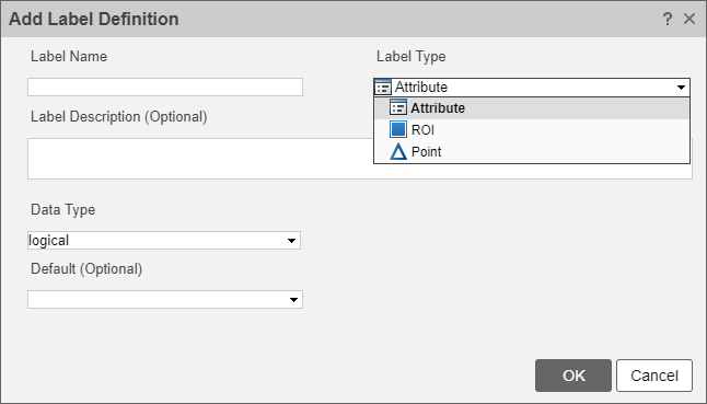 Add label definition dialog box