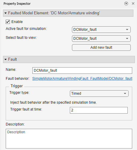 You parameterize the fault using the Property Inspector