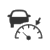 Adaptive Cruise Control icon: a speedometer with an arrow pointing to a tick mark, and the silhouette of a car in the background