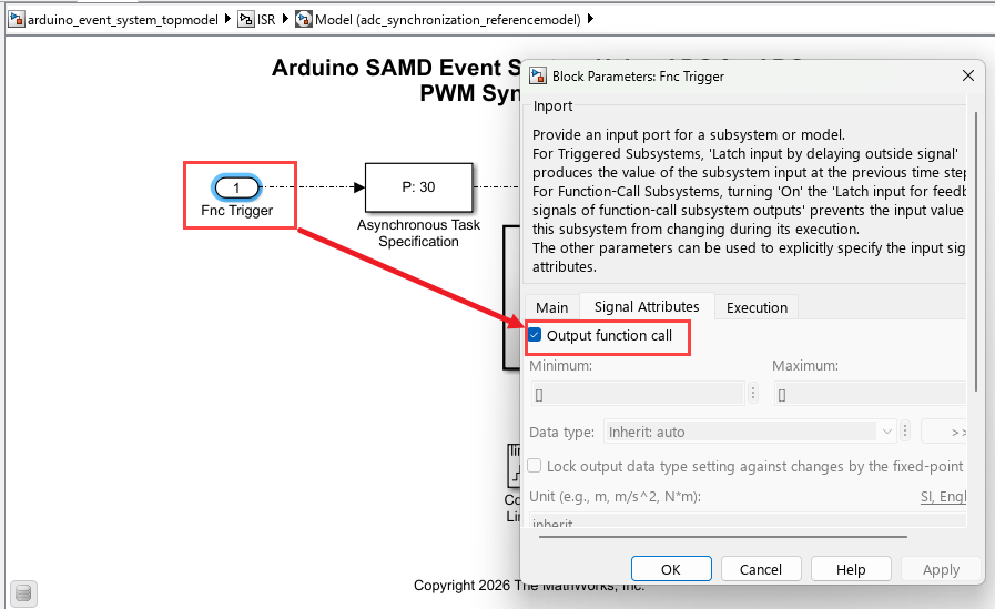 Inport Function Trigger