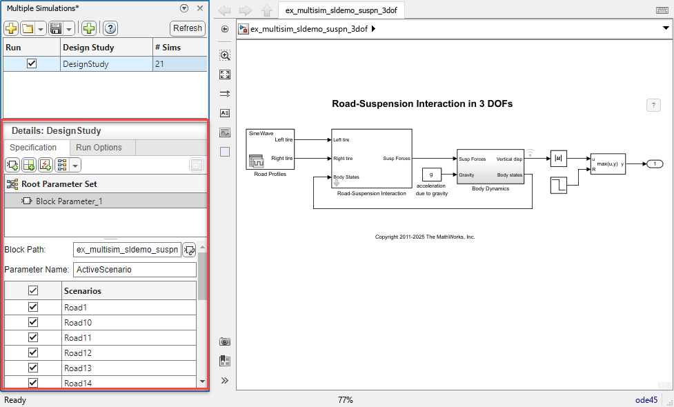 Image of the added block parameter in the design study